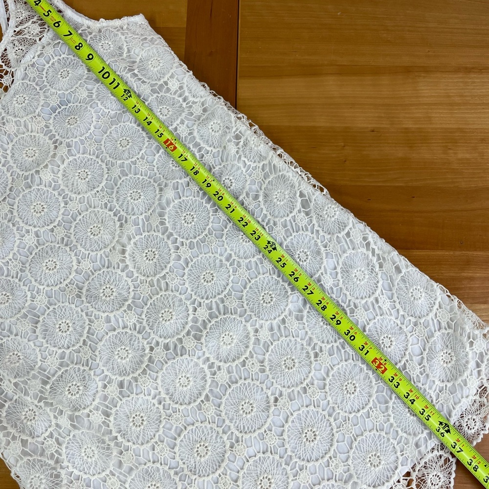 Mud Pie Mallory ivory crocheted dress large - Picture 8 of 14